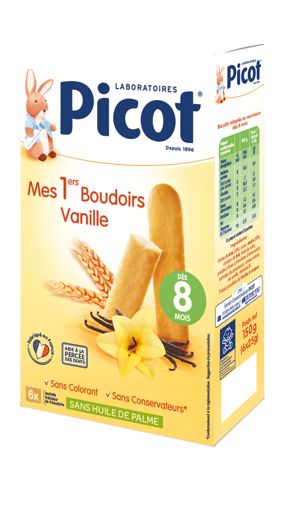 Biscuits Bebe Picot Mes 1ers Boudoirs Vanille Laboratoires Picot
